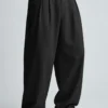Men's Black Korean Baggy Wide-Leg Pleated Pants - Streetwear Korean Pants - AURA FASHION