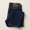 Men's Dark Indigo Bootcut Jeans Flatlay - Old Money Bootcut Denim - AURA FASHION