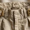 Gurkha Trousers Double Buckle Waistband Detail gurkha pleated trousers men beige double buckle waistband detail