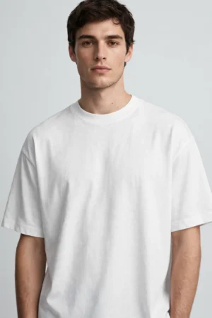 The Core White Oversized T-Shirt - AURA FASHION Men's White Oversized Heavyweight T-Shirt 240 GSM - AURA FASHION