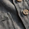 charcoal linen oxford shirt men corozo button detail