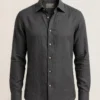 charcoal linen oxford shirt men front view