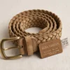 braided suede belt men tan flatlay front view